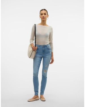 Vero Moda Vaqueros De Corte Pitillo De - Azul