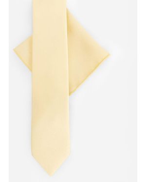 Maya Satin Tie Pocket Square Set - White