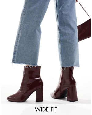 Raid Wide Fit Raid - tetlee - bottines larges vernies à talon carré - bordeaux - Bleu