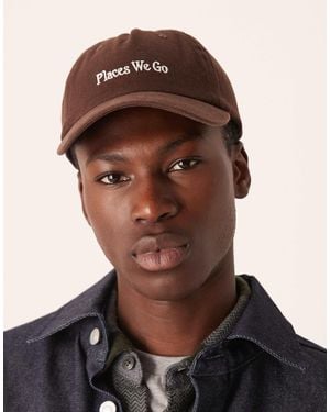 ASOS Baseball Cap With Logo Graphic - Brown