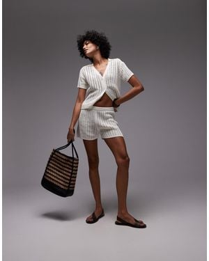 ARKET Paper Knitted Beach Shorts - Grey
