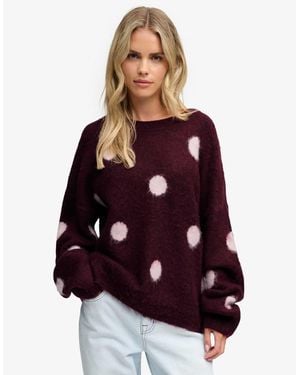 Superdry Angerauter gepunkteter pullover - Lila