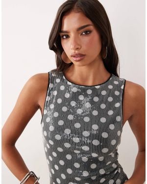 ASOS Co-ord Sequin Tank Top - Gray