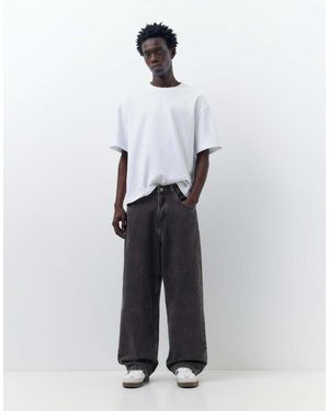 Pull&Bear Relaxed Fit Baggy Jeans - White