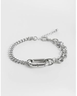 Reclaimed Vintage Layered Linked Bracelet - Metallic