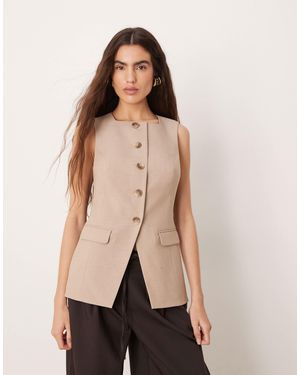 Nobody's Child – elegante longline-weste - Natur
