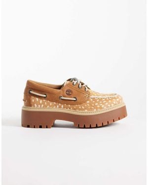 Timberland Stone Street Scarpe Da Barca Platform A 3 Occhielli - Marrone
