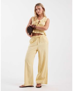 Only Petite – schlupfhose aus leinenmix - Natur