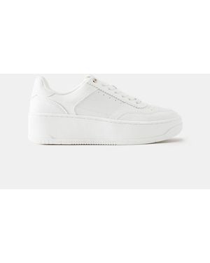 Pull&Bear Sneakers Met Plateauzool En Detail - Wit