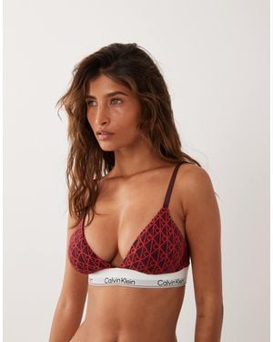 Calvin Klein Icon Cotton Modal Lightly Lined Triangle Bra - Red