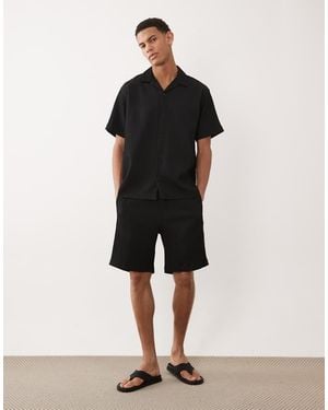 Jack & Jones Co-ord Plisse Shorts - Black