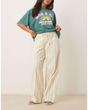 ASOS Pantalon à enfiler avec rayures style transat - Jaune