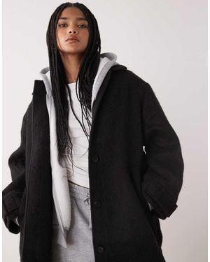 Monki Jas Met Wol En Lange Pasvorm - Zwart