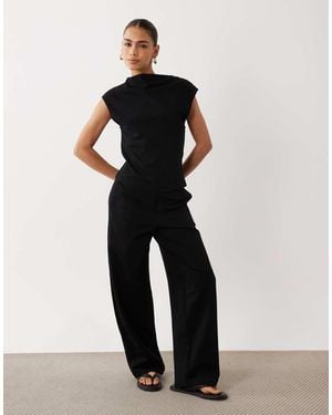 Mango Miro Ruimvallende Broek Co-Ord - Zwart