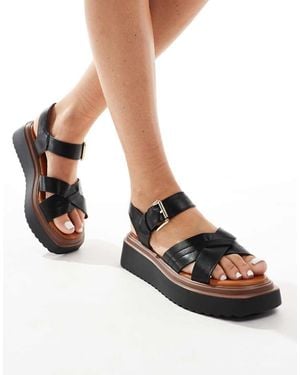 River Island Sandali Neri Con Suola Flatform - Nero