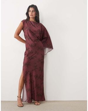ASOS One Shoulder Maxi With Open Back - Red