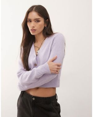 Monki – leichte relaxed-fit-strickjacke - Lila