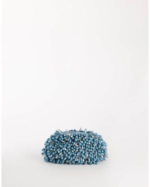 TOPSHOP Jemma Small Beaded Clutch Bag - Blue