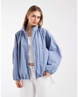 ASOS Oversized Bubble Hem Track Jacket - Blue