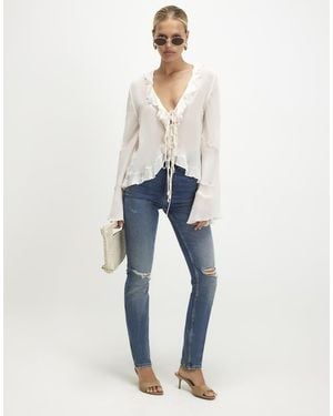 River Island Cigarette Leg Ripped Jeans - Blue