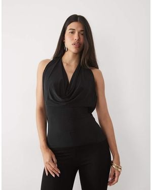 ASOS Draped Back Cowl Top - Black