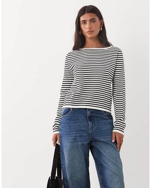 Mango Lichtgewicht Gebreide Top Met Streepprint - Blauw