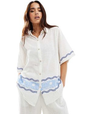 Rip Curl Camisa Playera Blanca Con Estampado Santorini Sun De (Parte De Un Conjunto) - Blanco