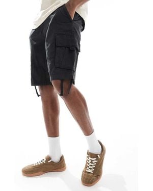 Threadbare Woven Cotton Rich Shorts - Black