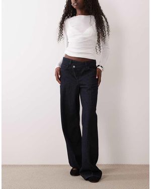 Gina Tricot Jeans Wide Leg Con Vita Avvolgente - Blu