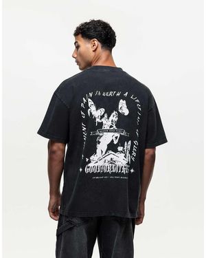 Good For Nothing T-Shirt Lavaggio Con Stampa Di Cavallo Sulla Schiena - Blu