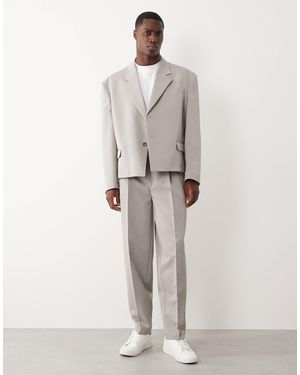 ASOS – schmal zulaufende oversize-anzughose - Grau