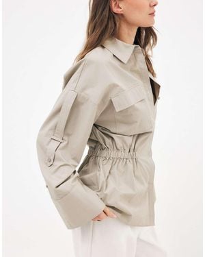 NA-KD Drawstring Cargo Shirt - Natural