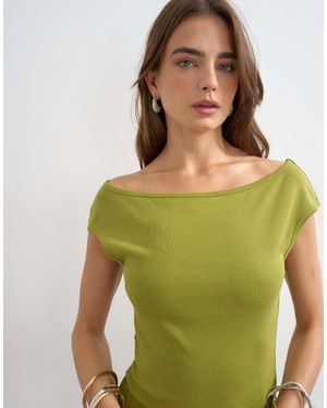 TOPSHOP 90's Boat Neck Vest - Green