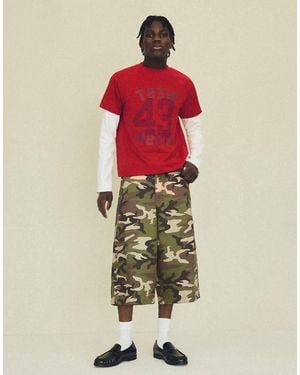 Bershka Barrel-leg Jorts - Green