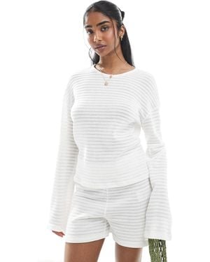 Pieces – mix and match – self – strick-oberteil - Weiß