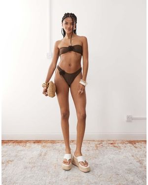 Miss Selfridge Corsage Bikini Bottom - Natural