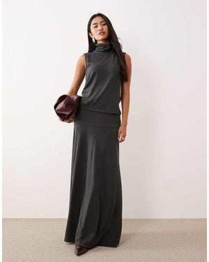 Jdy Falda Larga Gris Oscuro De (Parte De Un Conjunto)