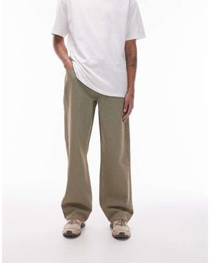 TOPMAN Vaqueros De Pernera Ancha Con Lavado Color Óxido Muy Tintado De - Gris