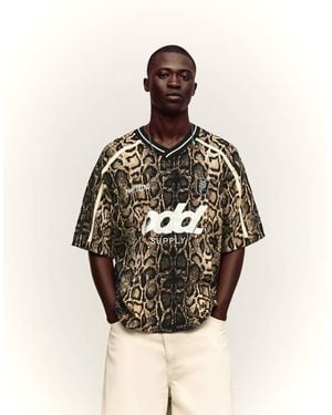 Bershka Short Sleeve Sport Print T-shirt - Natural