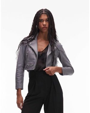 AllSaints Elora Biker Jacket - Gray
