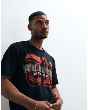 TRUE RELIGION Short Sleeve Crystal Logo Standard Fit T-shirt - White