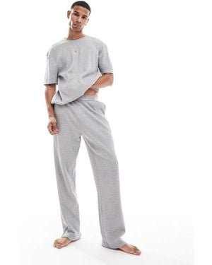 River Island Waffle Pyjama Set - White