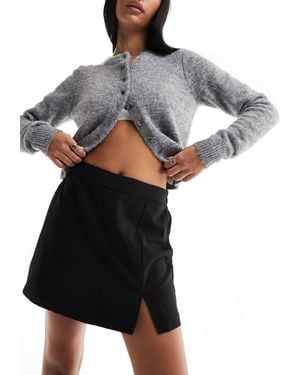Pieces Tailored High Waisted Skort - Gray