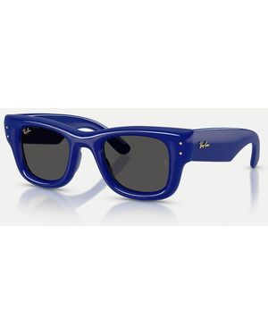 Ray-Ban Gafas De Sol Azules Cuadradas Gruesas Con Lentes Negras Wayfarer Puffer De