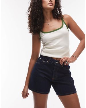 Topshop Hourglass – editor – jeansshorts - Blau