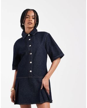 ASOS Drop Waist Mini Dress - Blue