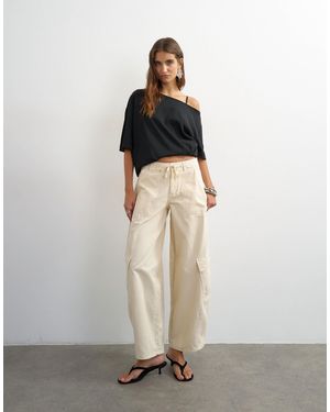 TOPSHOP Tie Waist Cargo Trouser - White