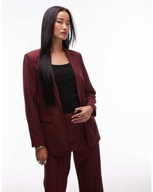 Pieces Elegante Blazer Met Krijtstreep - Rood
