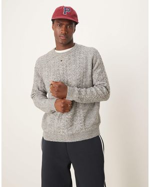 ASOS – locker geschnittener, weiter strickpullover - Grau