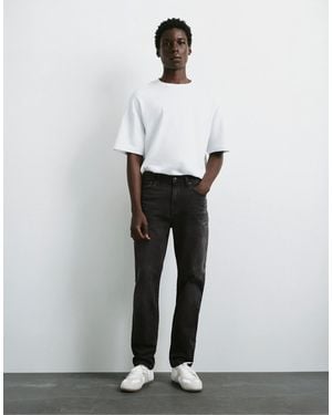 Pull&Bear Jean slim - noir délavé - Blanc